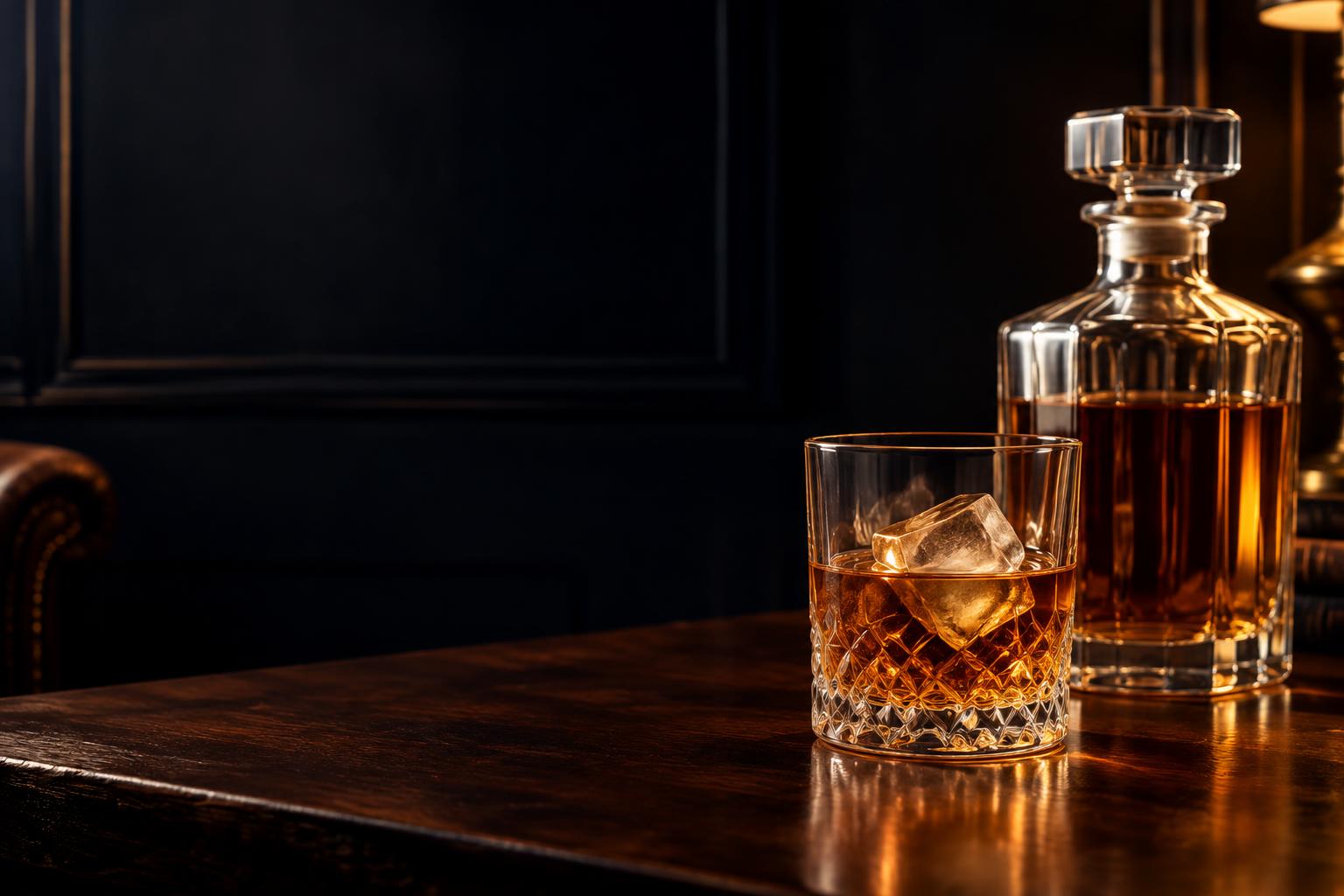 A single amber pour in a crystal glass